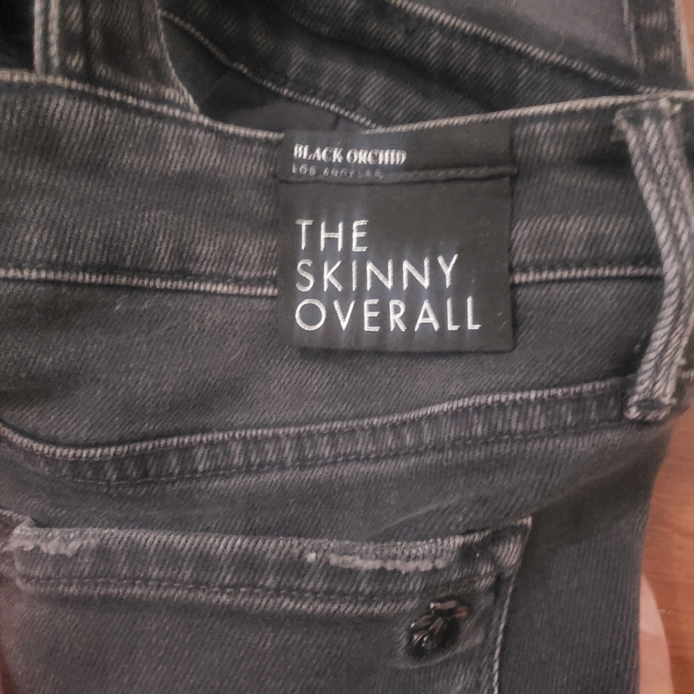 Black Orchid denim jean the Skinny Overall Black carbonite size 29  faded black - Picture 6 of 8